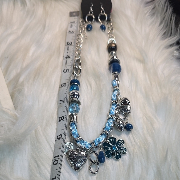 Paparazzi Blue and Silver Charm Necklace (Heart Lucas:10:27) - Picture 13 of 13